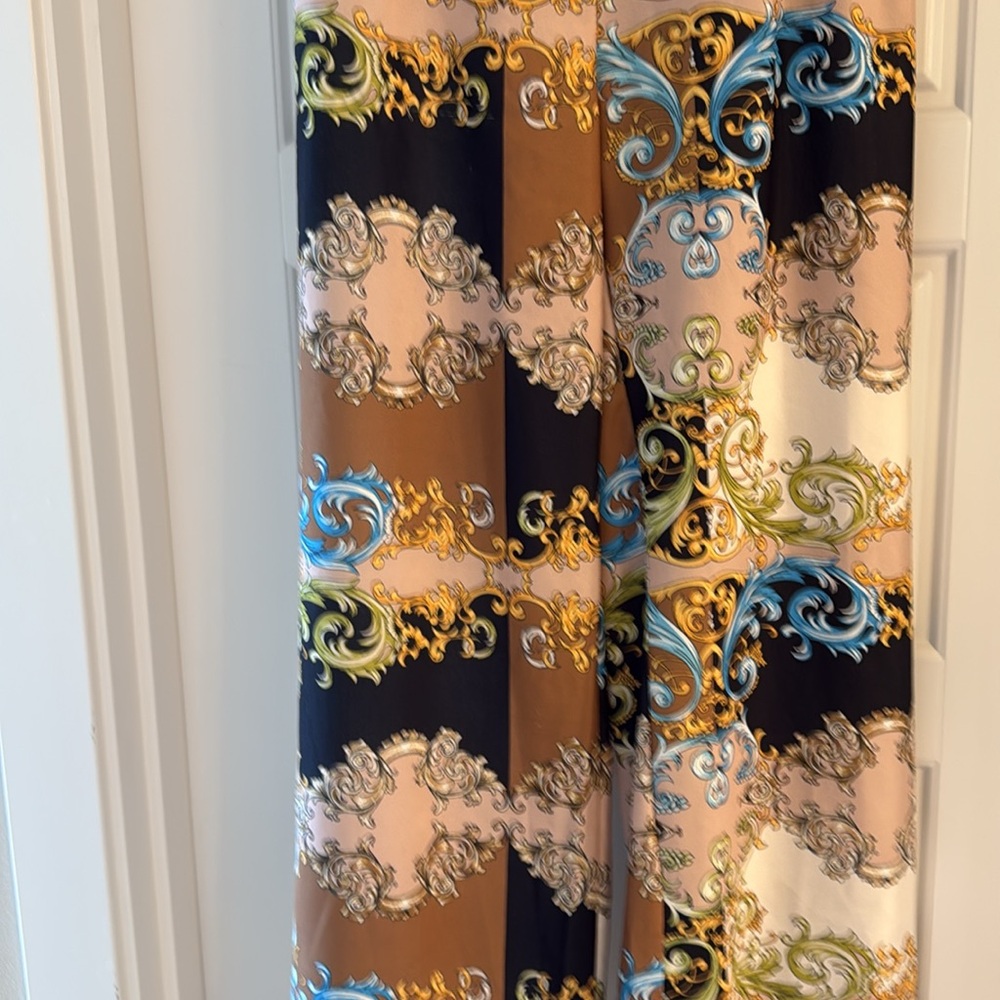 Multicolor Baroque Print Pants. Womens size 10 authentic Italian - Picture 2 of 9